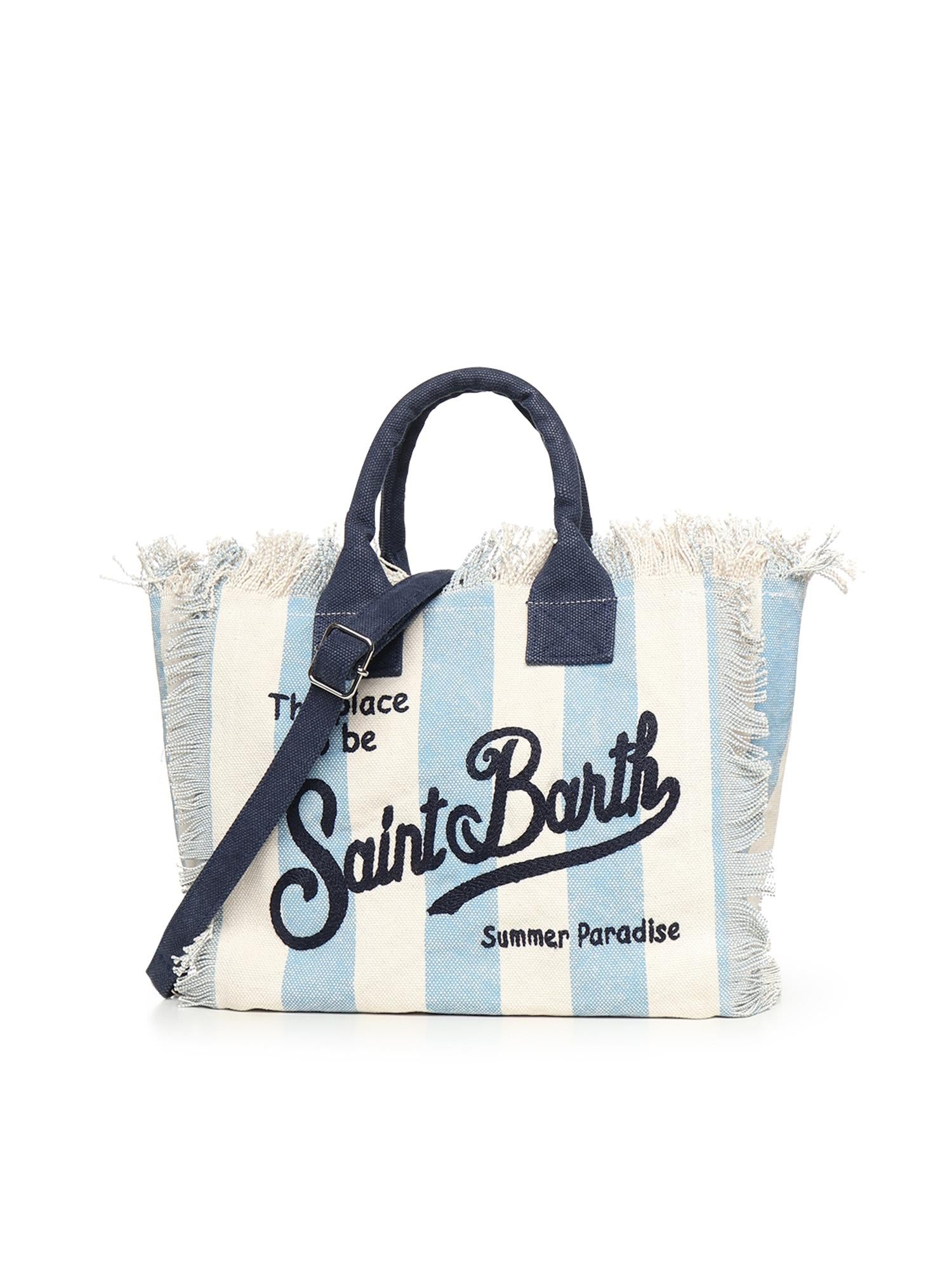 Borsa Colette in canvas a righe COL0001 02629L MC2 SAINT BARTH 