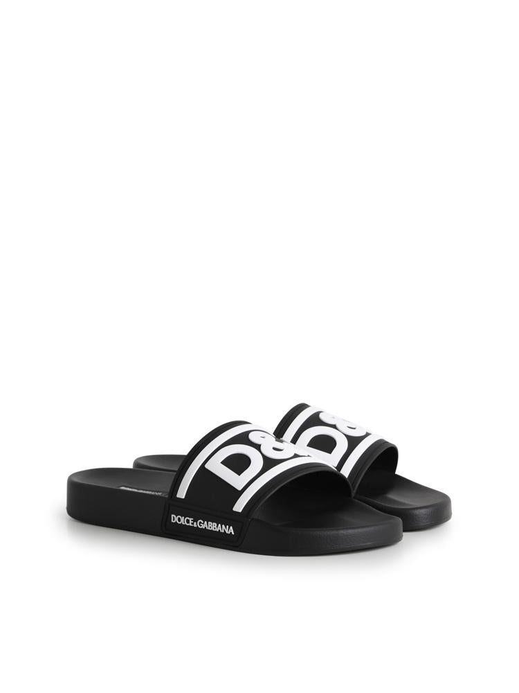 Slide beachwear in gomma con logo CS2072 AQ85889690 DOLCE & GABBANA 