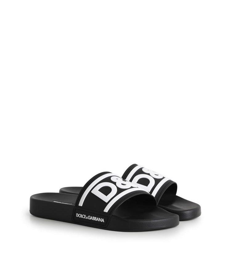Slide beachwear in gomma con logo CS2072 AQ85889690 DOLCE & GABBANA 