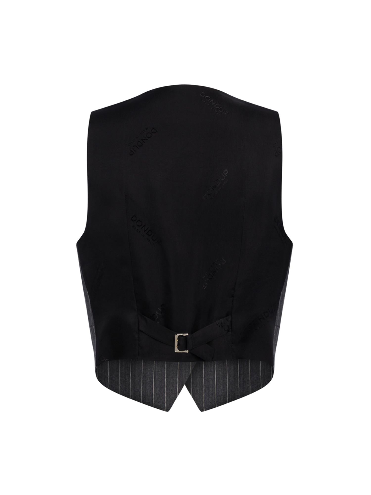 Gilet in fresco di lana gessato DJ860 ES0080D903 DONDUP 