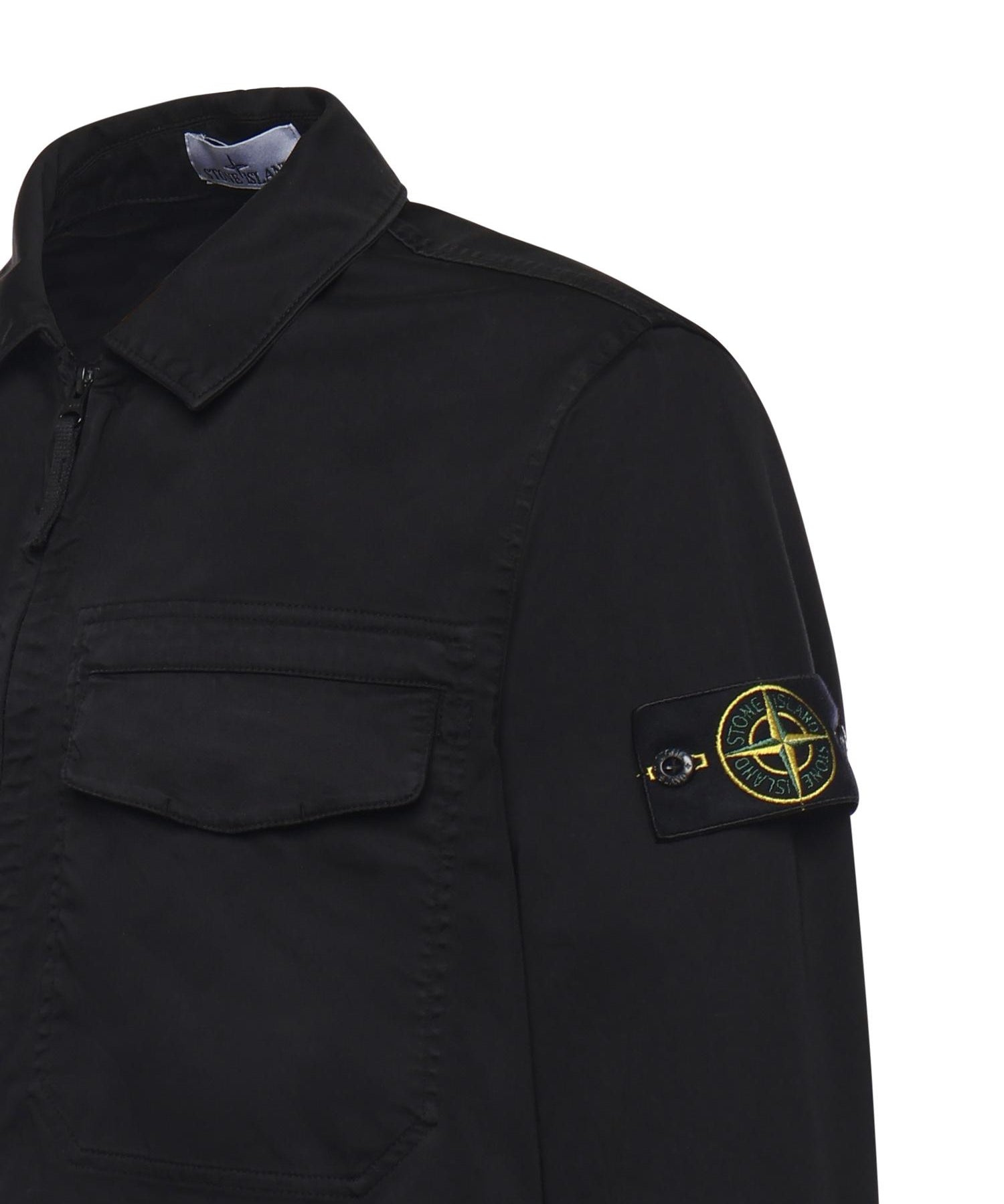 Overshirt in raso di cotone con logo L1S151200015 S0012V0029 STONE ISLAND 