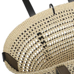 Borsa cesto Braid media in palma Iraca e pelle di vitello ASCPNIBX02 2165 LOEWE 