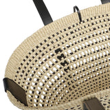 Borsa cesto Braid media in palma Iraca e pelle di vitello ASCPNIBX02 2165 LOEWE 