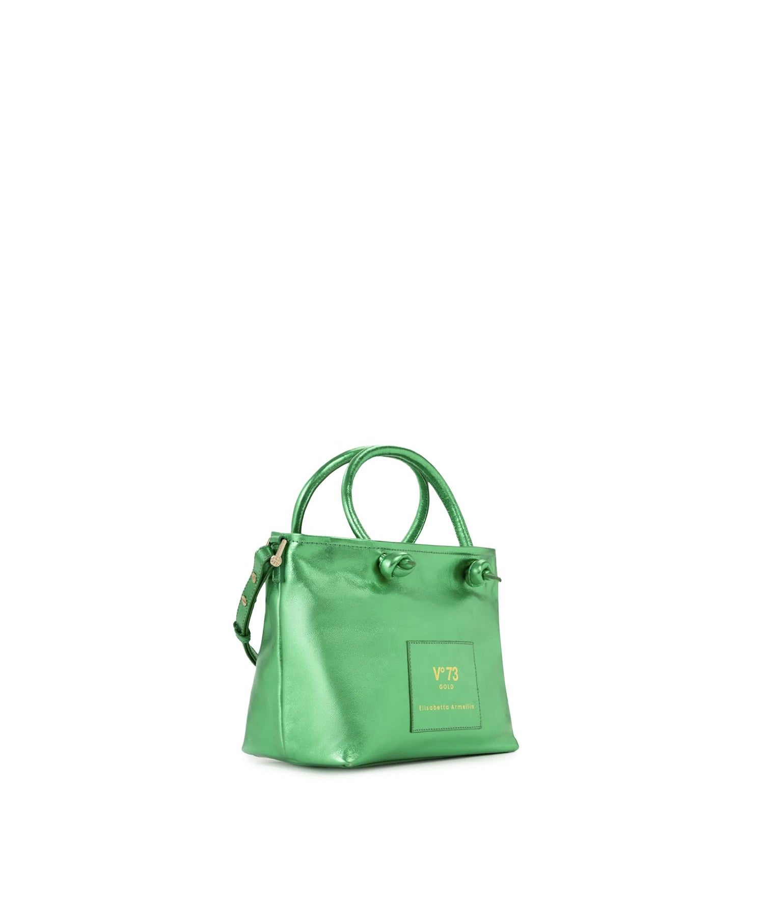 Mini bag in pelle con logo 73BP9VT02 LOLLI POPPOP GREEN V° 73 