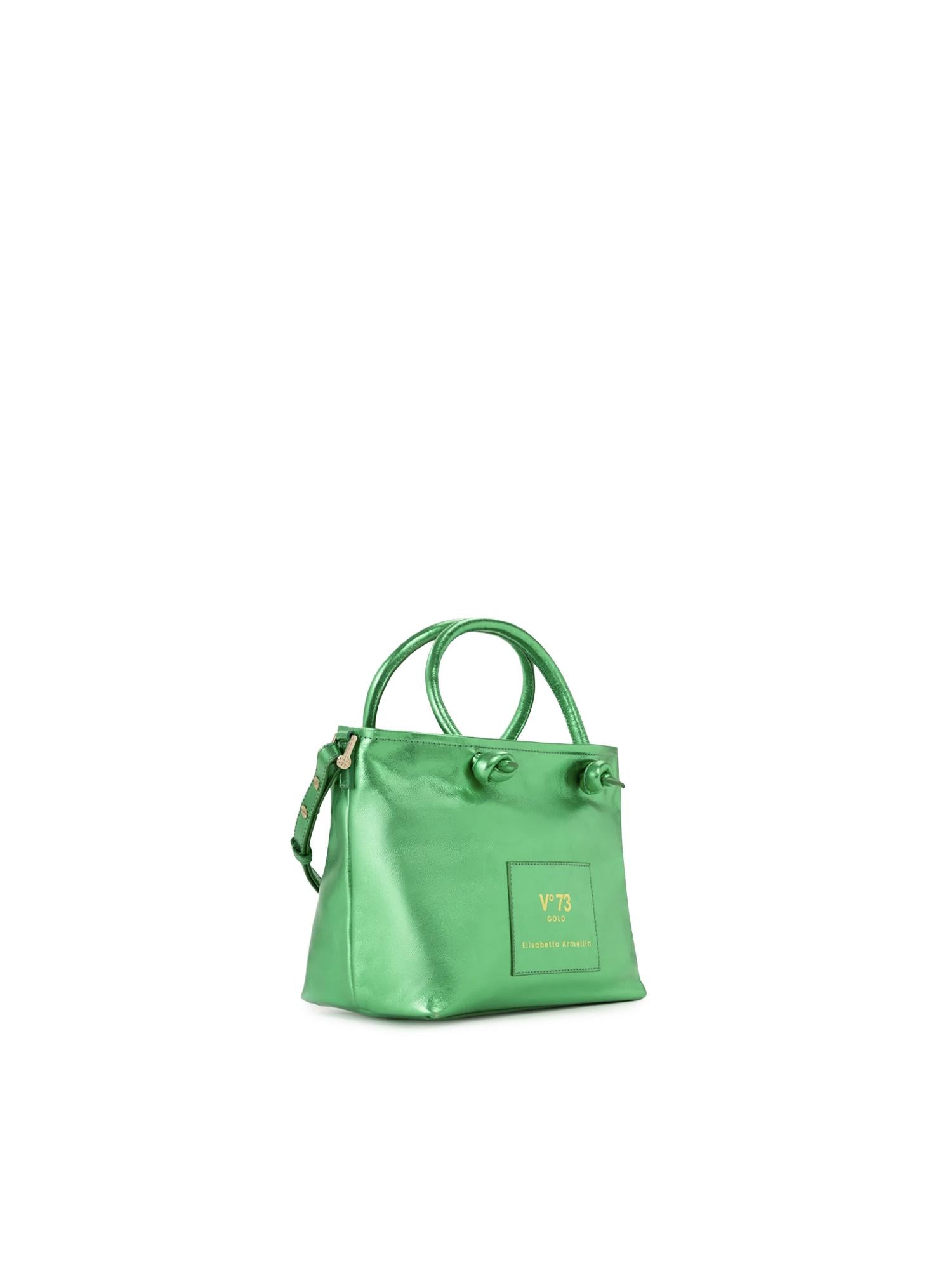 Mini bag in pelle con logo 73BP9VT02 LOLLI POPPOP GREEN V° 73 