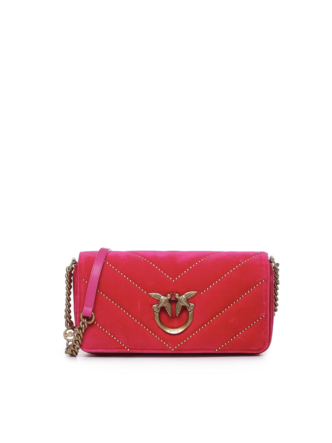 Borsa Love Click Horizontal mini in velluto 100068 A17GQ83Q PINKO 