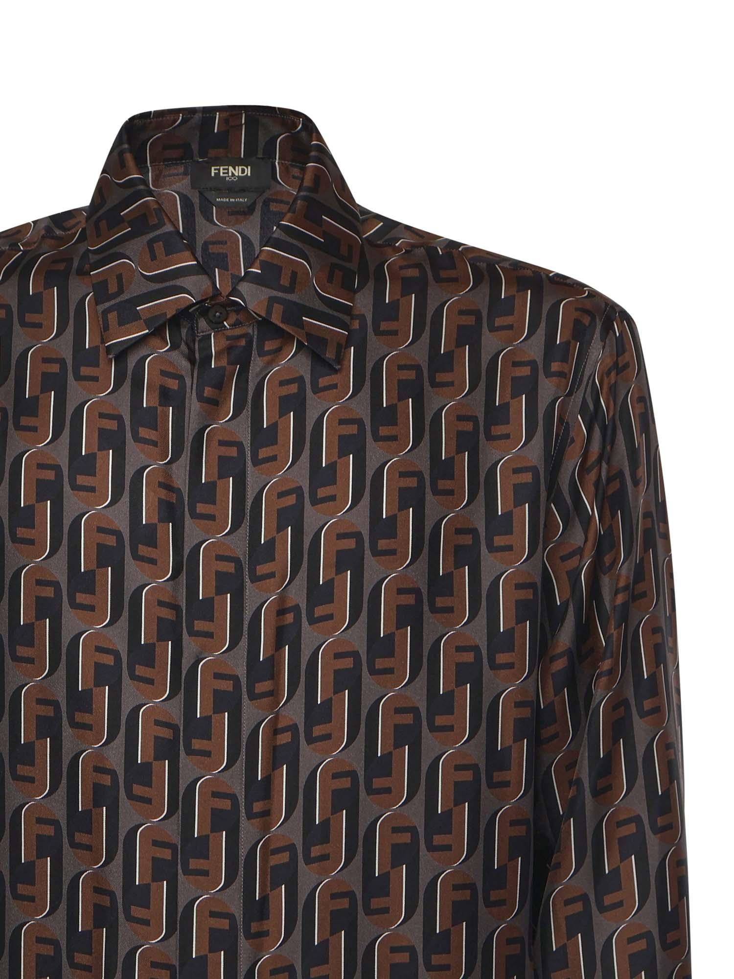 Camicia in seta stampata FS1319 AVDBF1TRS FENDI 