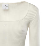 Top Heritage in maglia a costine 126MT0479FI0001 0001 COURREGES 