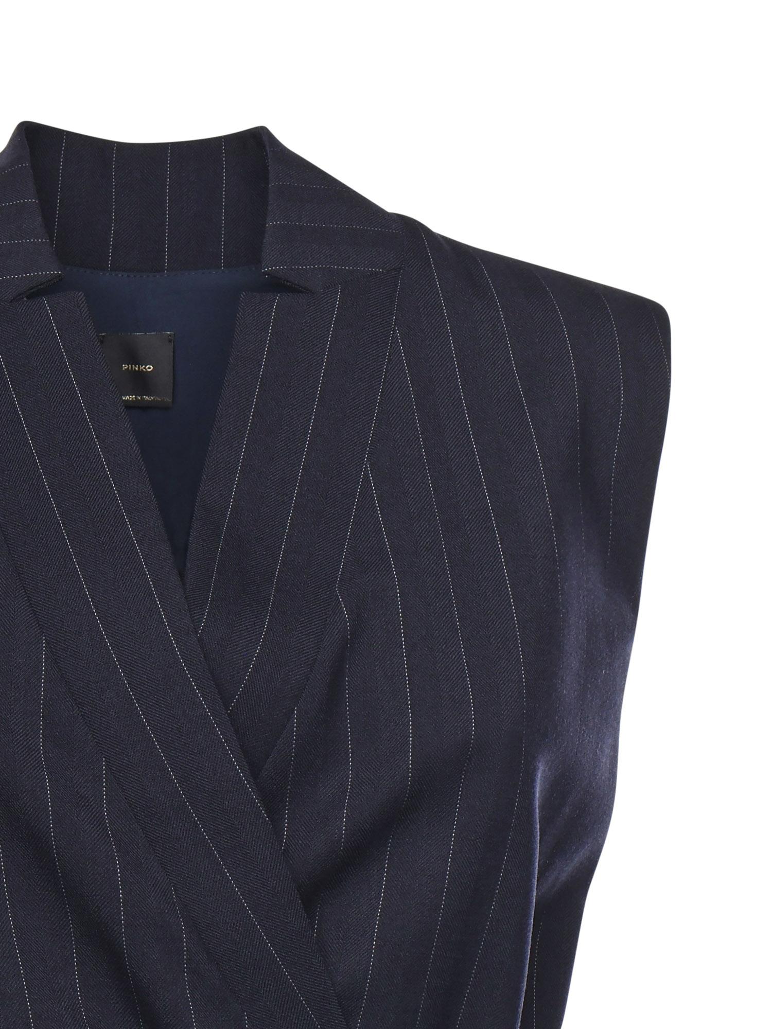 Abito corto smanicato in lana poly gessata 105829 A2QYEZ1 PINKO 