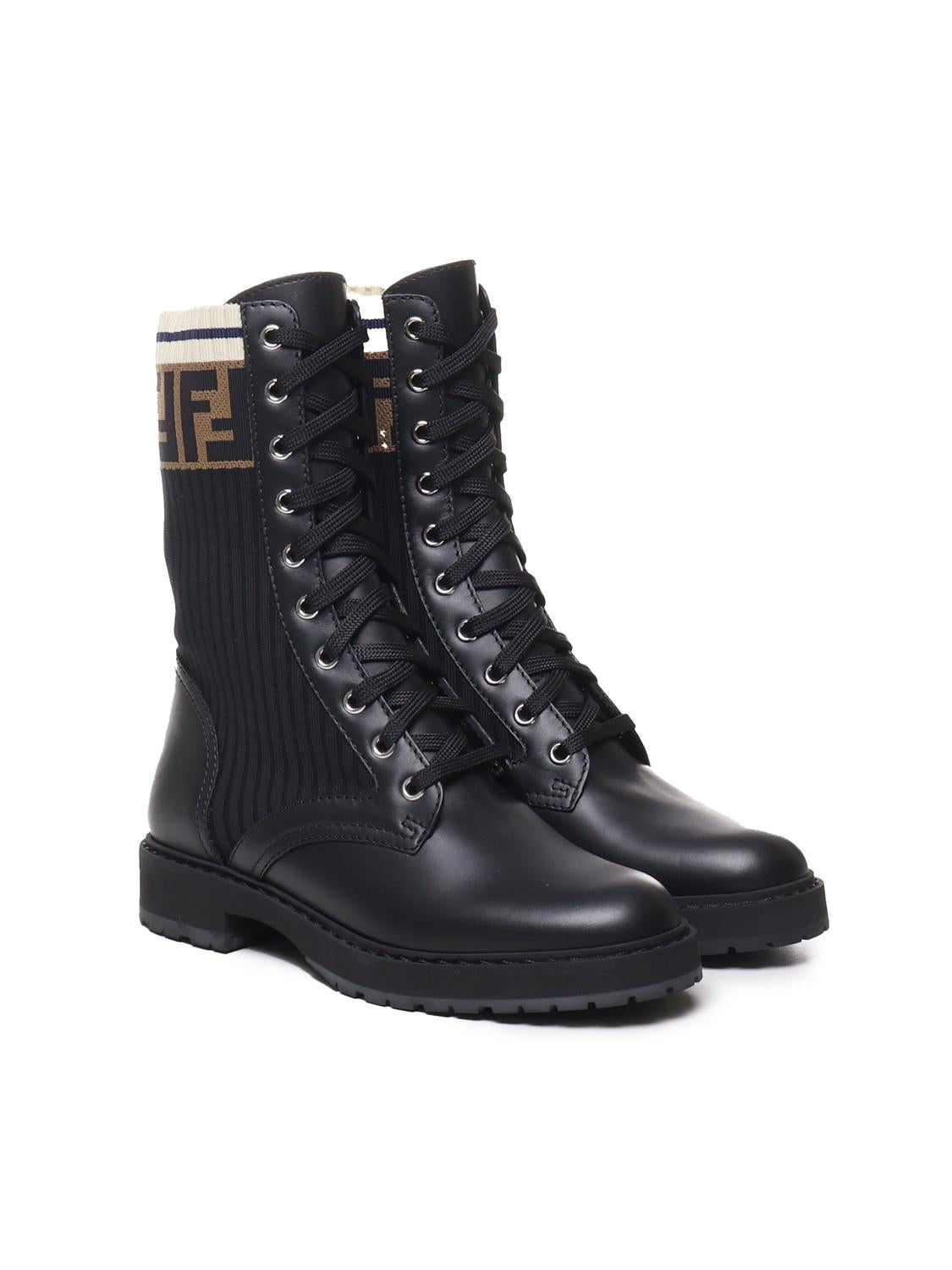 Biker Rockoko in pelle con tessuto stretch 8T6780 A3H4F13MC FENDI 