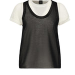 T-shirt con maniche asimmetriche e canotta abbinata 105152 A2LSZZ2 PINKO 