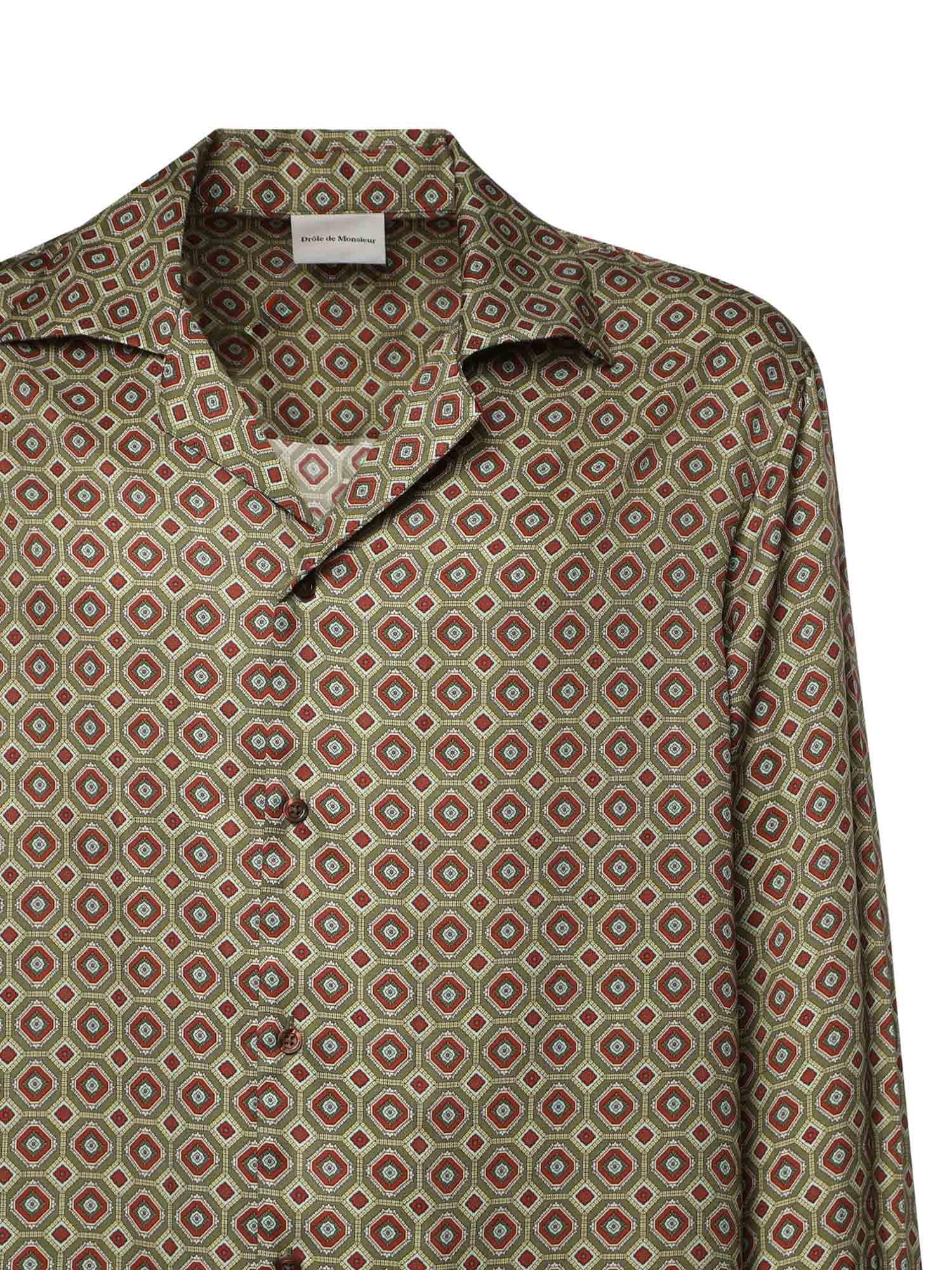 Camicia con stampa in viscosa KSH233VI032 KK Drôle de Monsieur 