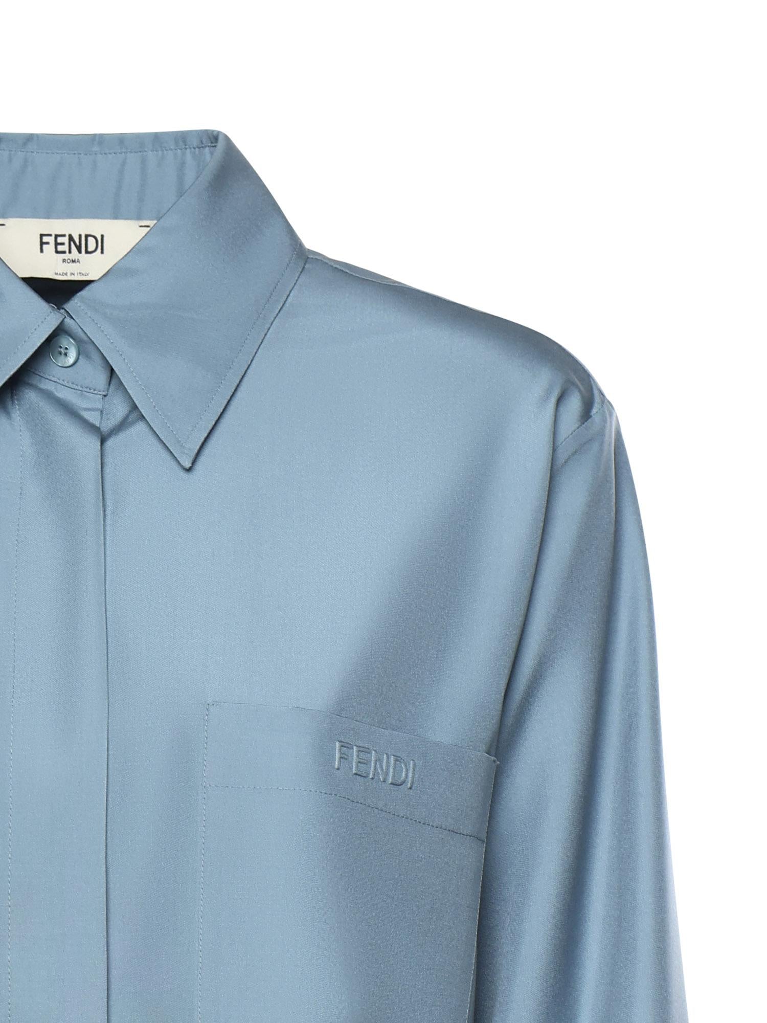 Camicia in popeline di seta FS8333 AVJRF1UKD FENDI 
