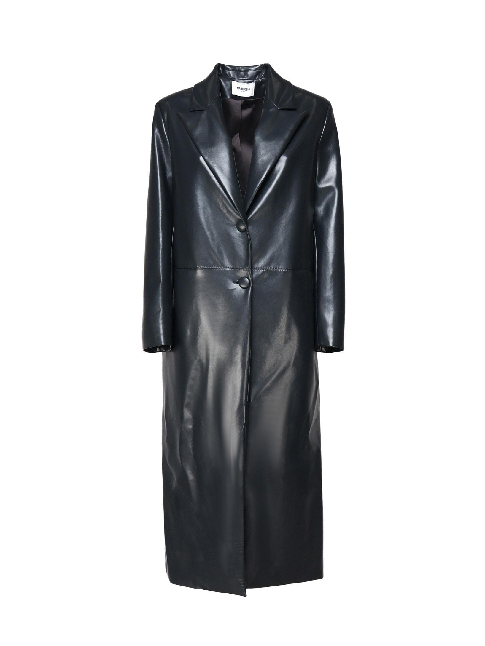 Long coat in ecopelle MMD4157 GRIGIO MARIUCCIA Milano 