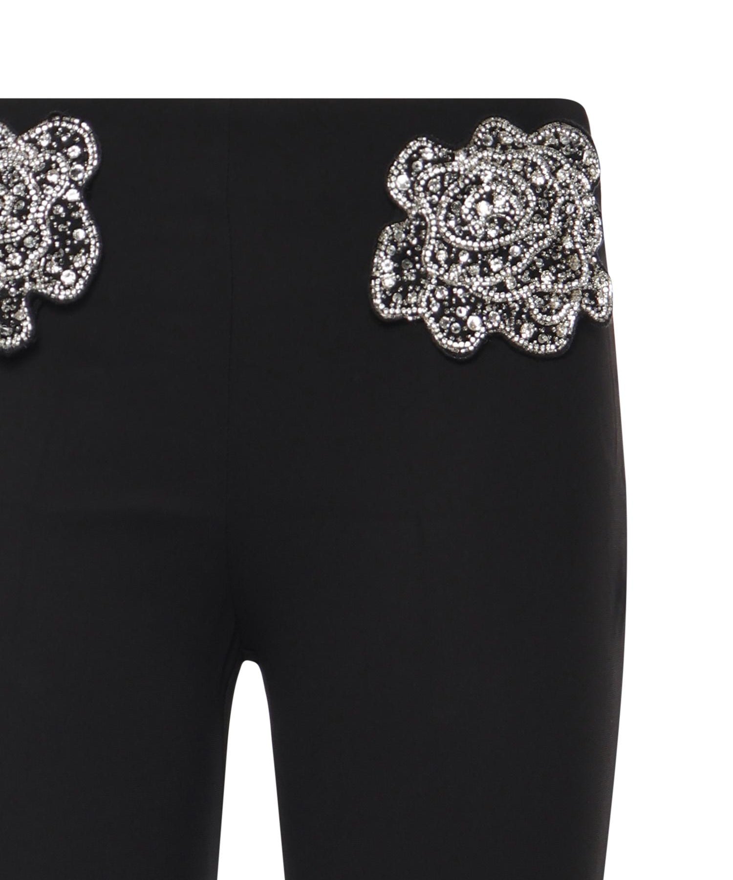 Pantaloni con rose gioiello ricamate 106445 A31PZ99 PINKO 
