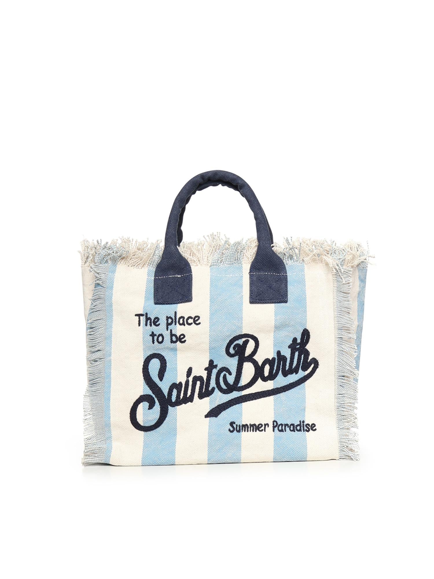 Borsa Colette in canvas a righe COL0001 02629L MC2 SAINT BARTH 
