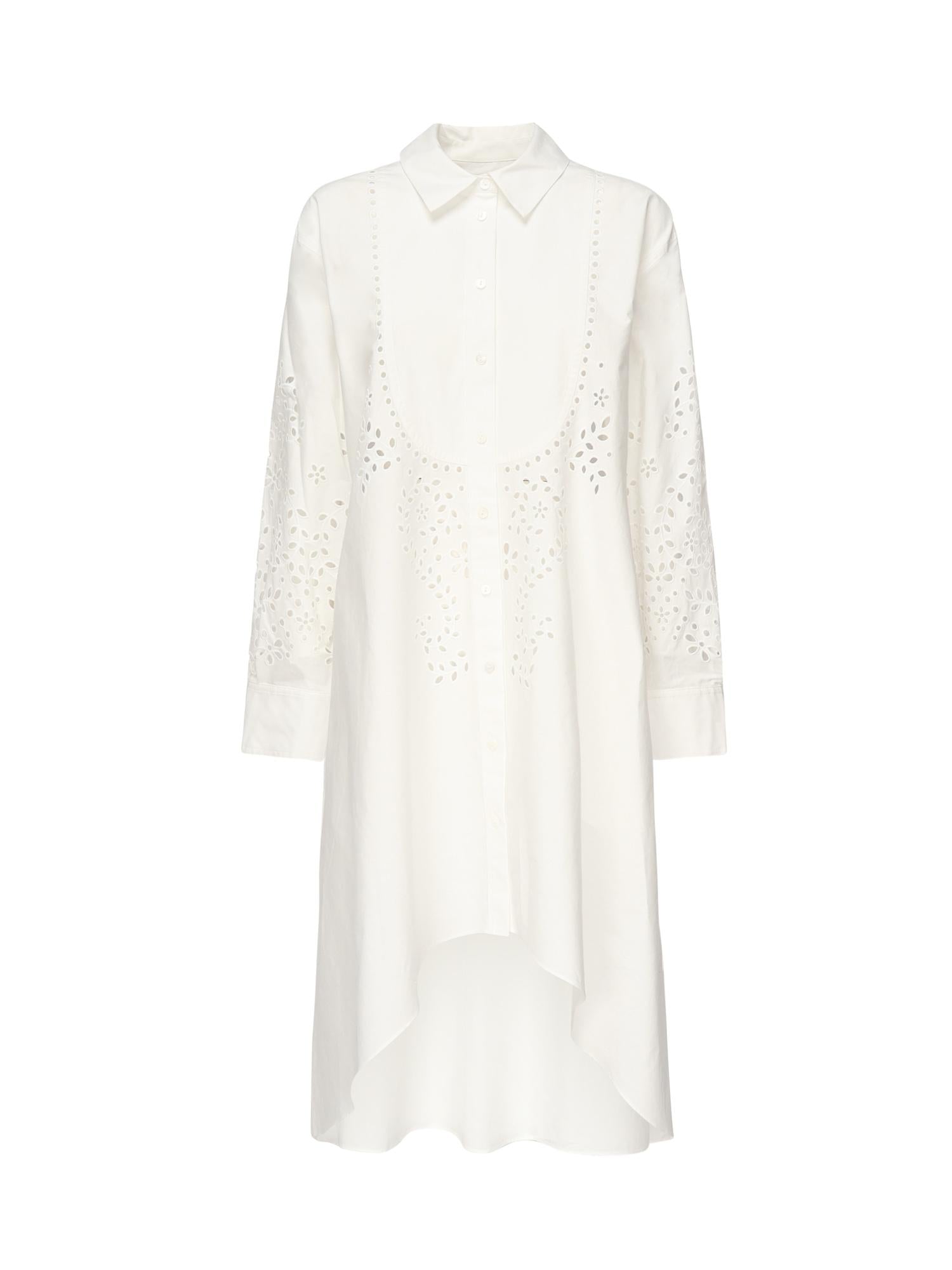 Abito camicia ricamato SS25134S CREAM SELF-PORTRAIT 