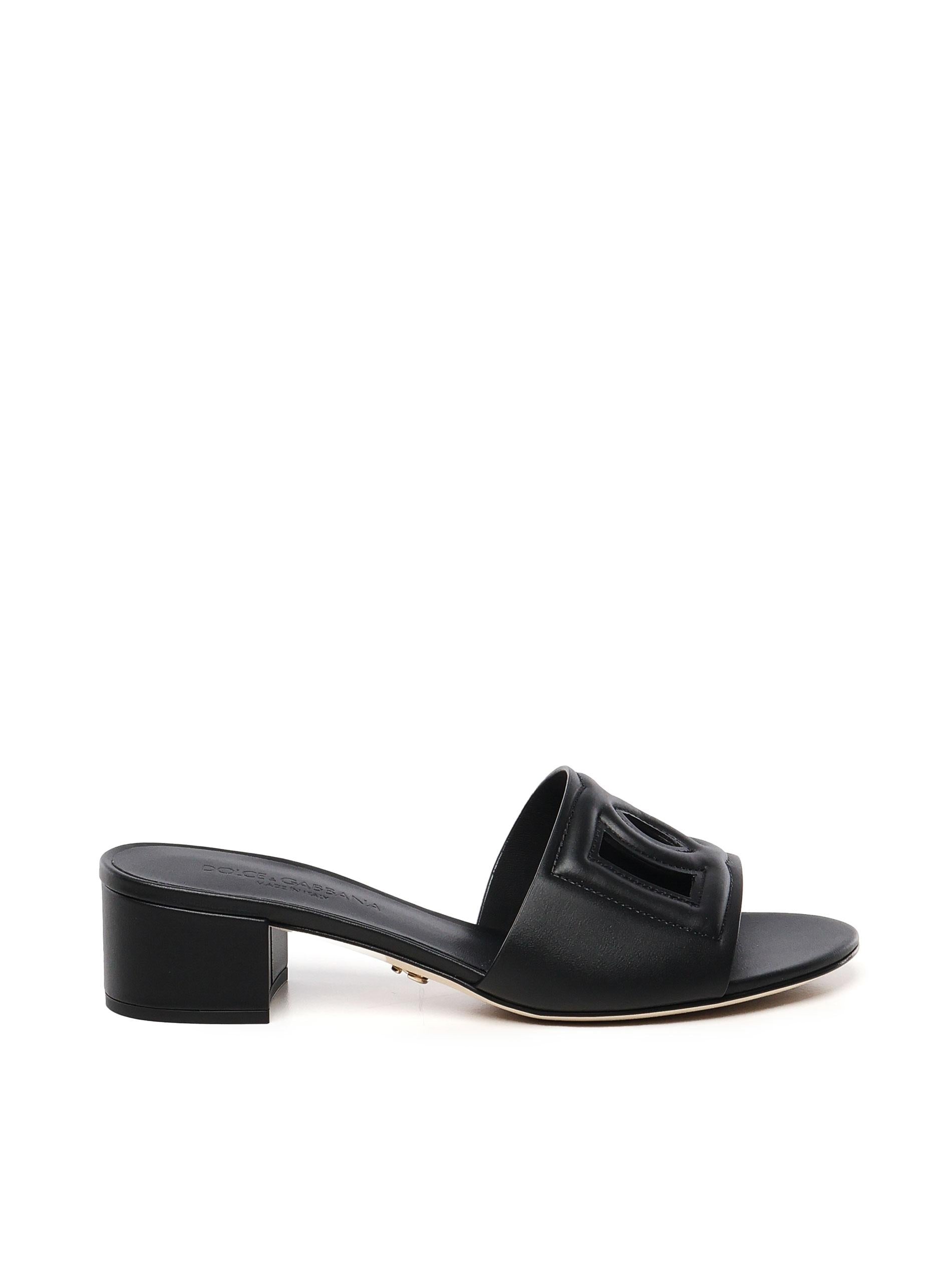 Slide in pelle di vitello e logo DG CR1755 AY32980999 DOLCE & GABBANA 