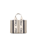 Tote bag piccola woody in lino CHC22AS397I26 91J CHLOÉ 