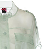 Caban cropped in organza di pura seta 106603 A2DJT14 PINKO 