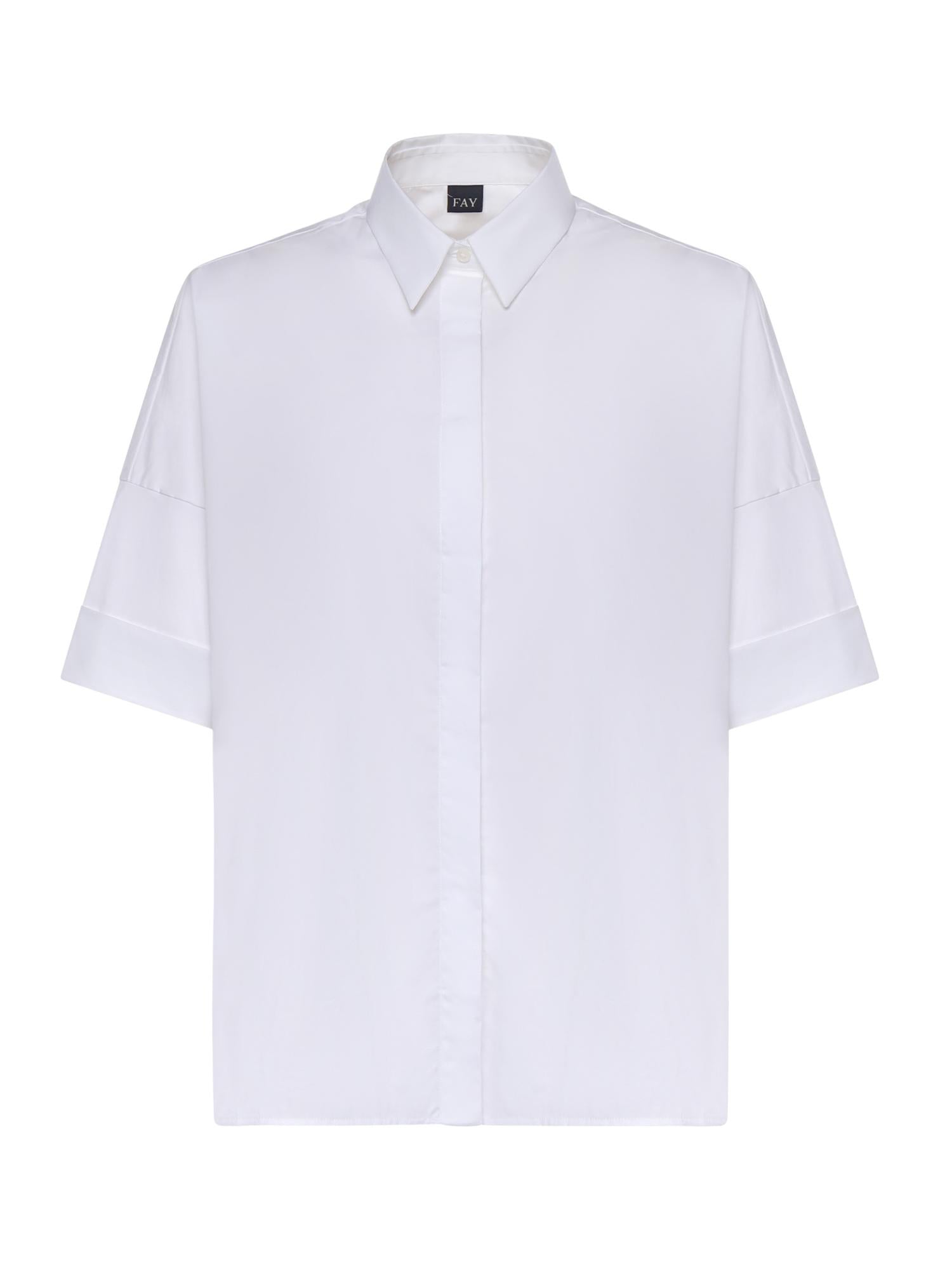 Camicia in popeline stretch NCWA552552SZGR B001 FAY 