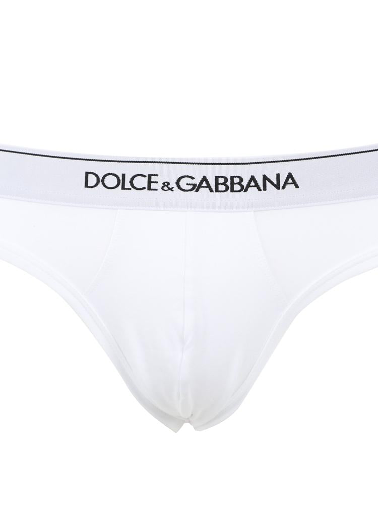 Set di due slip in cotone stretch con logo a contrasto M9C03J FUGIWW0800 DOLCE & GABBANA 