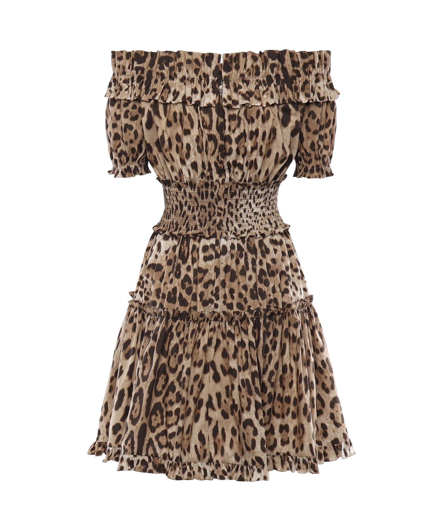 Abito corto in popeline con stampa leopardo F6A0UT HS5E3HY13M DOLCE & GABBANA 