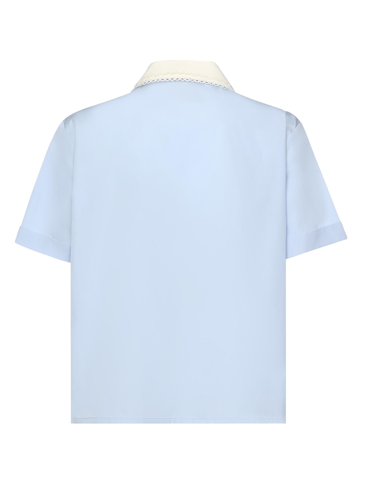 Camicia in cotone con logo MK2020 10IVF0013 MIU MIU 
