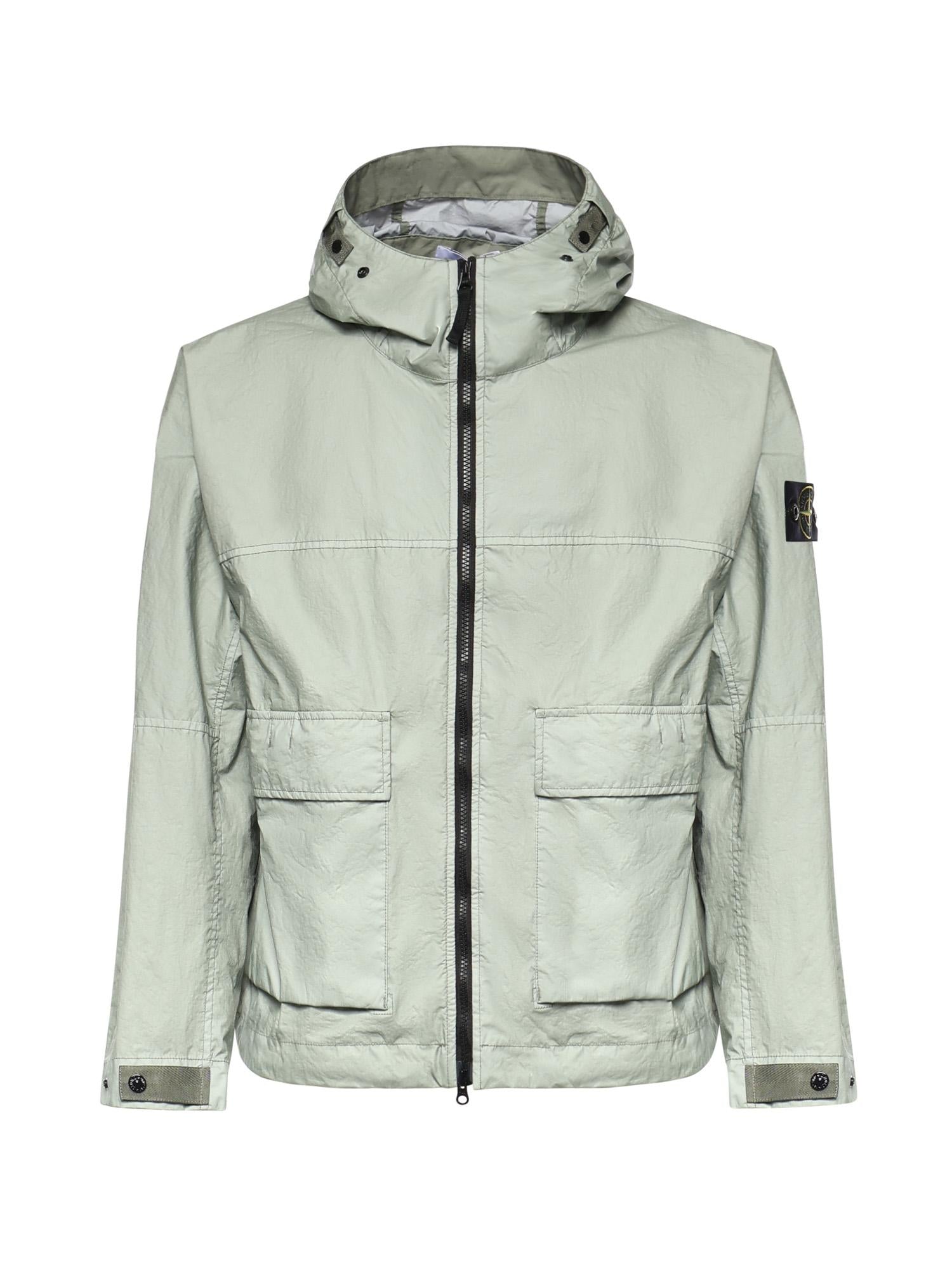 Giacca con cappuccio in nylon con logo L1S154100004 S0A21V0055 STONE ISLAND 
