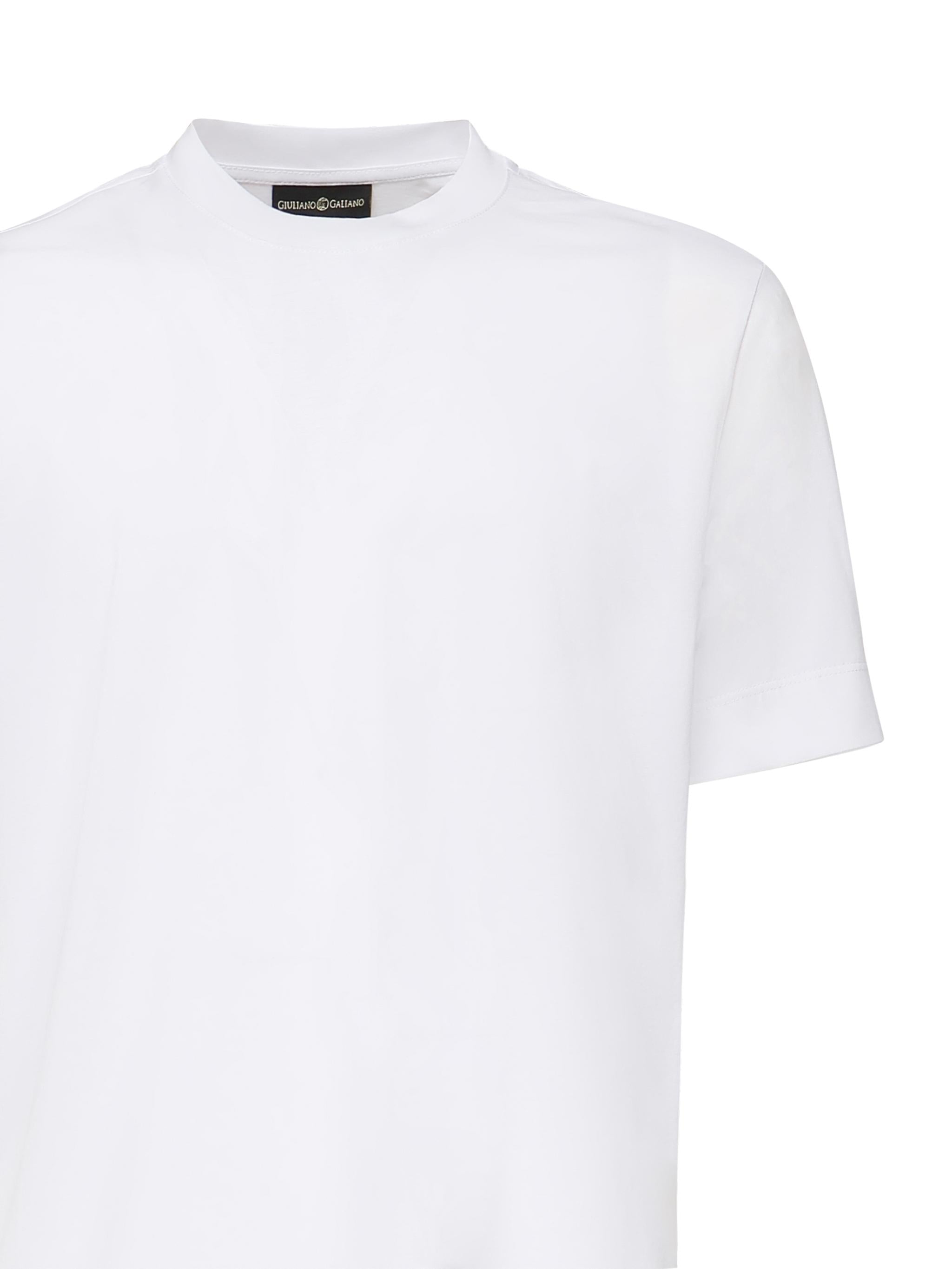 T-shirt girocollo in cotone AIGUE -BIANCO GIULIANO GALIANO 