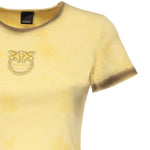 T-shirt cropped a coste con logo 107311 A3H5H47 PINKO 