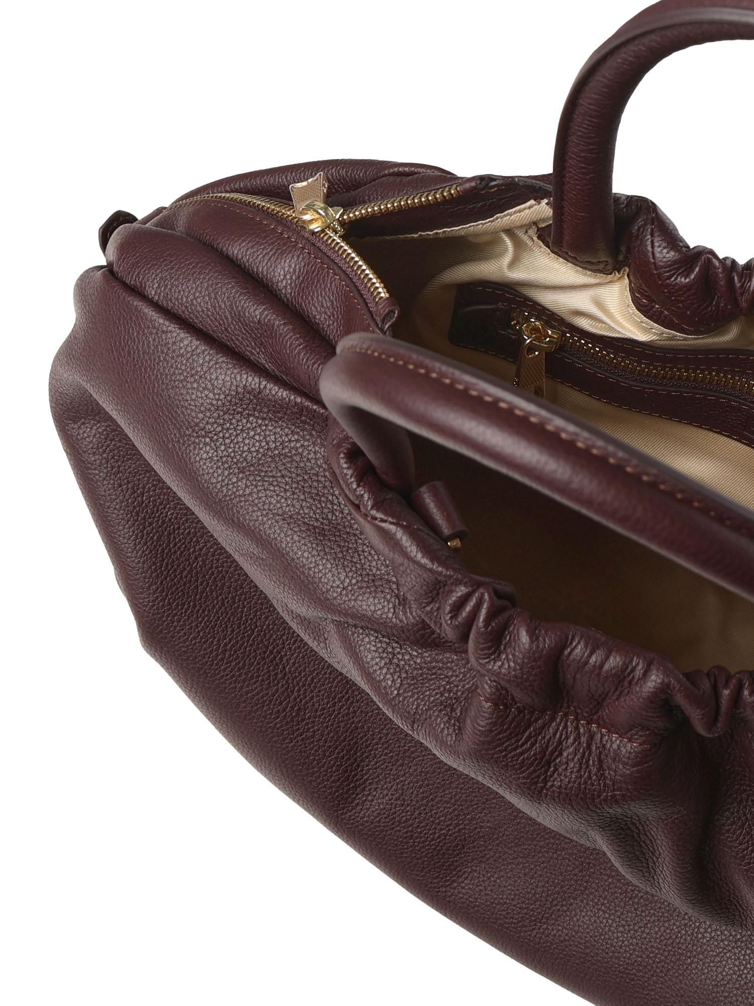 Borsa in pelle con logo BIBP9E701 PRUGNA BIASIA 
