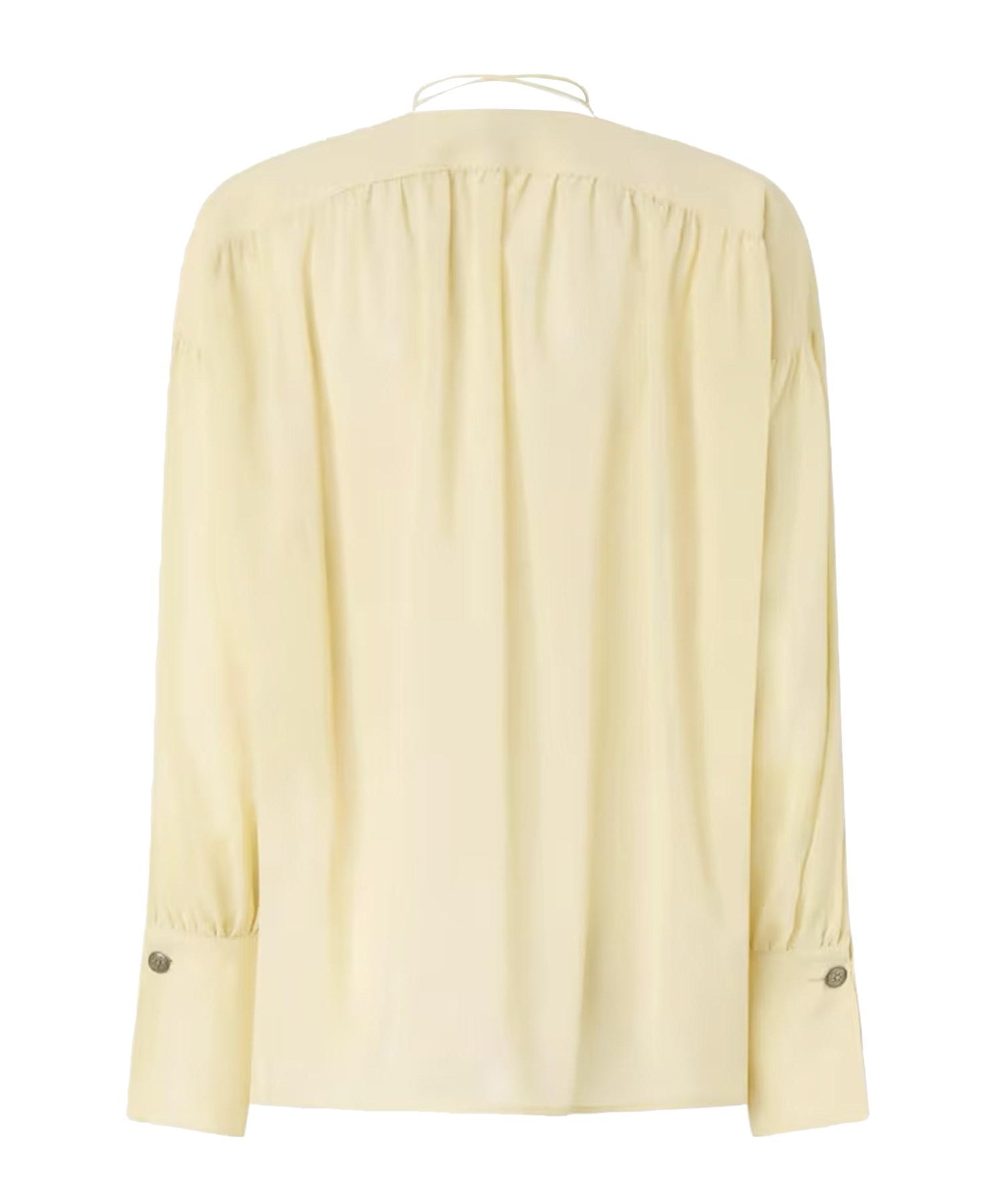 Blusa con scollo a V e arricci 106846 A3B2C19 PINKO 