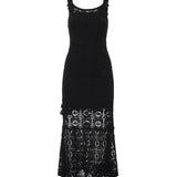 Abito midi crochet con fiori applicati 106862 A3B8Z99 PINKO 