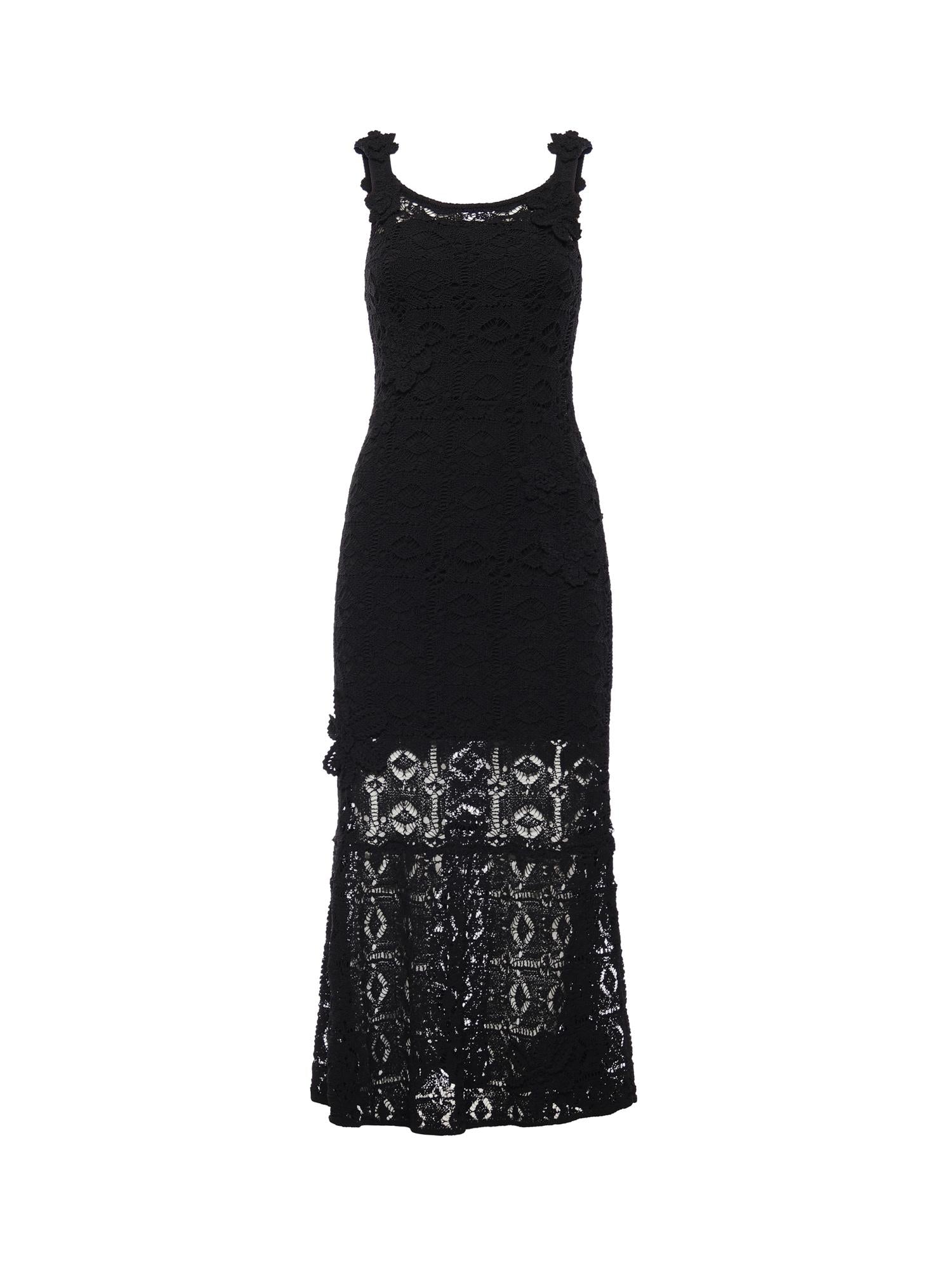 Abito midi crochet con fiori applicati 106862 A3B8Z99 PINKO 
