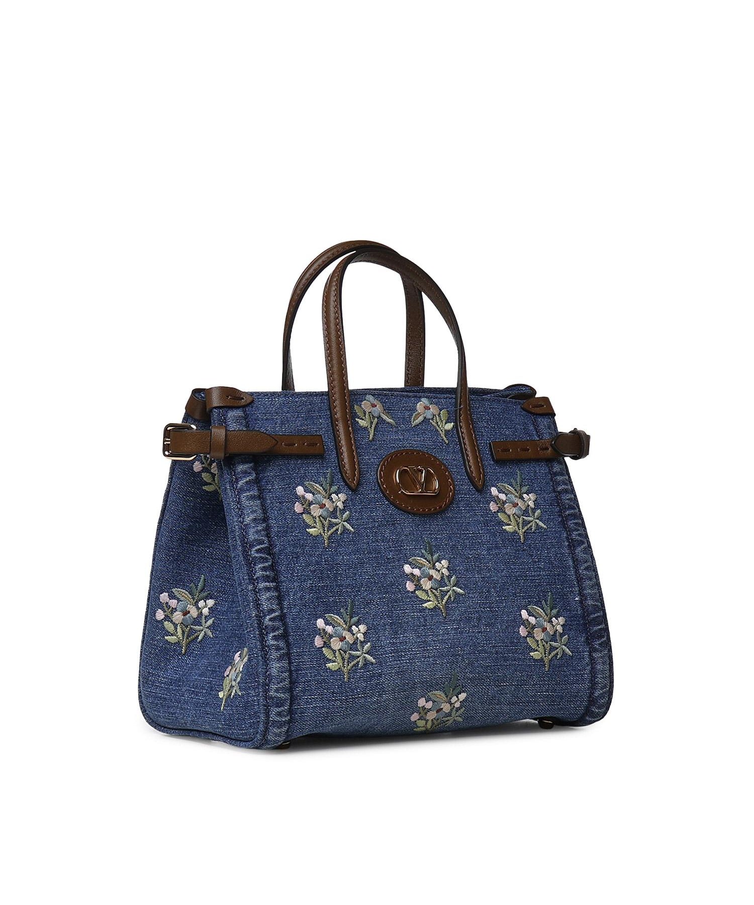 Borsa shopping piccola Valentino Garavani Antibes in denim ricamata 8W0B0R20 AXEAXM VALENTINO GARAVANI 