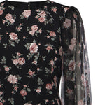 Abito in charmeuse stampa Rose vintage F611DT FSA8CHN5XQ DOLCE & GABBANA 