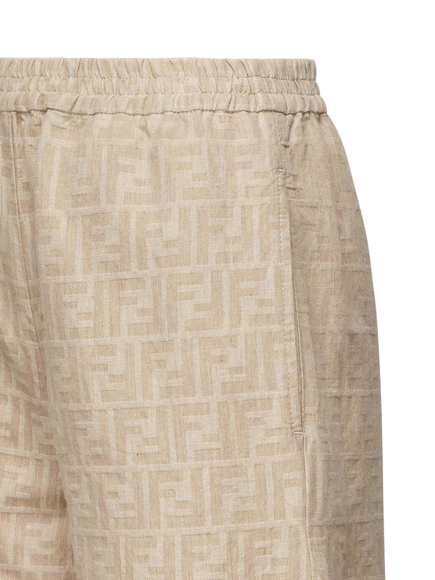 Pantaloni in chambray FF jacquard<BR/> FLP869 ASMFF1SAZ FENDI 