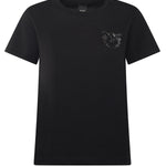 T-shirt con ricamo logo Love Birds in cristalli 103320 A2RNZ99 PINKO 