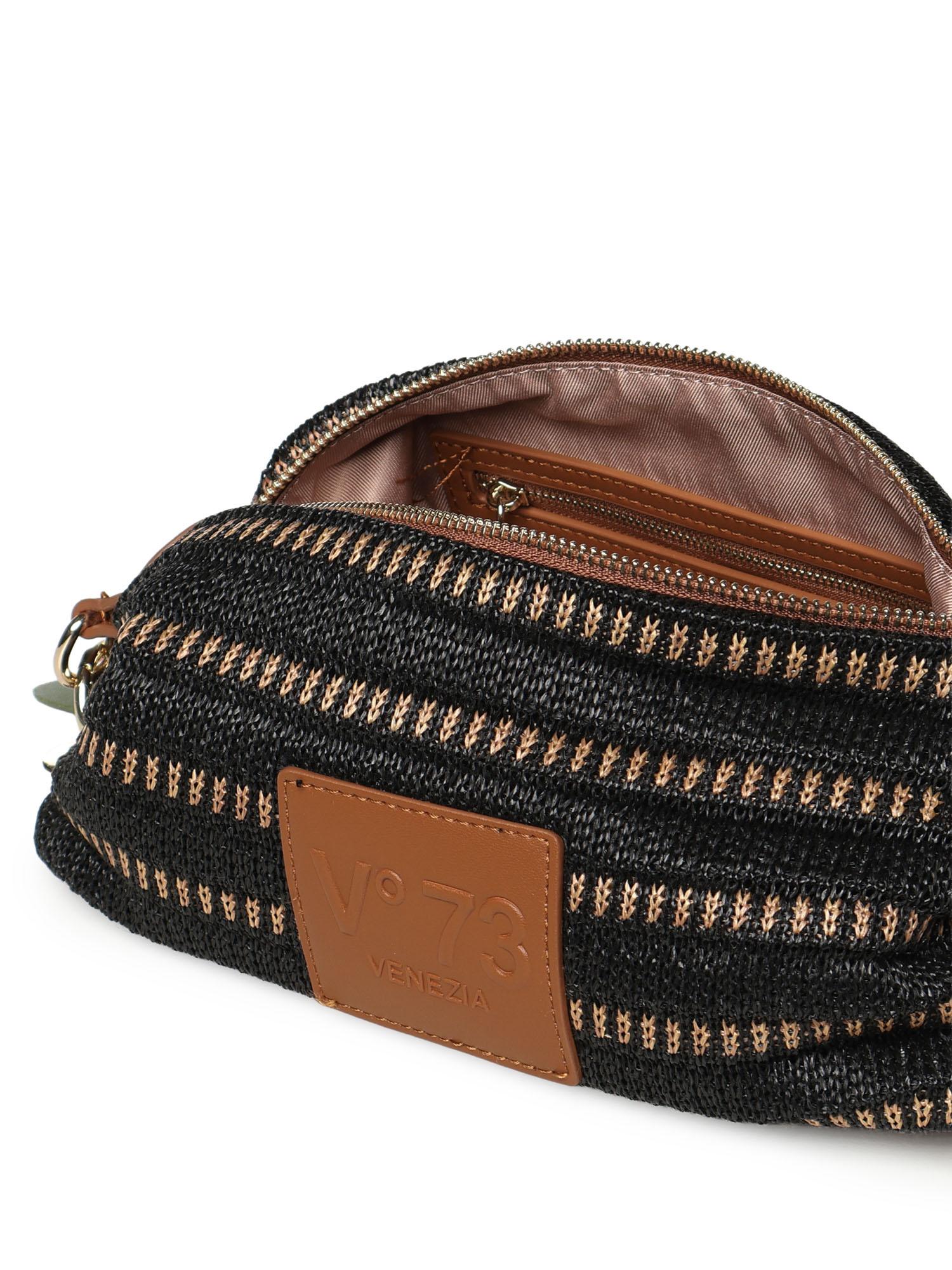 Borsa a spalla con logo 73BS9M803 CASSIENERO/CUOIO V° 73 