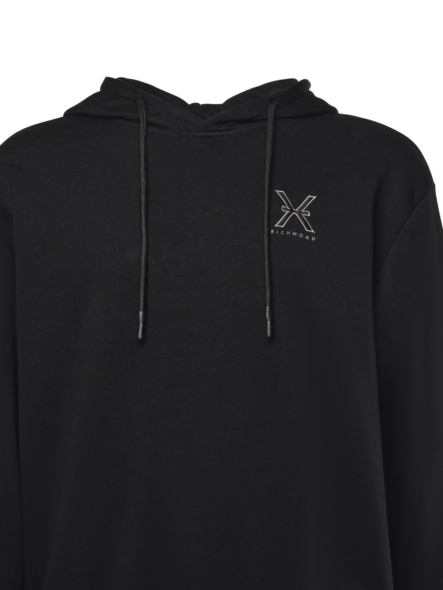 Felpa in misto cotone con logo UMA25040FE BLACK RICHMOND X 