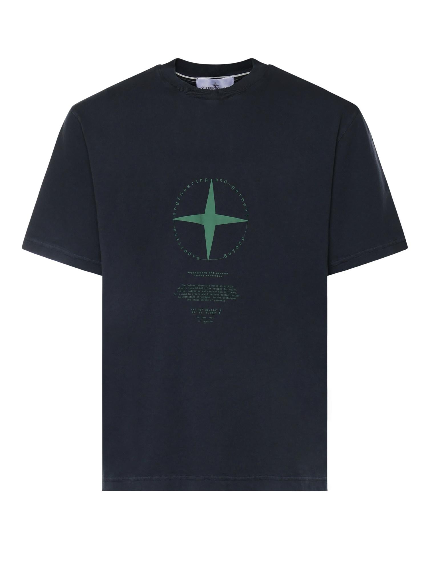 T-shirt con stampa 'Light Compass' L1S152100001 S0363V0020 STONE ISLAND 