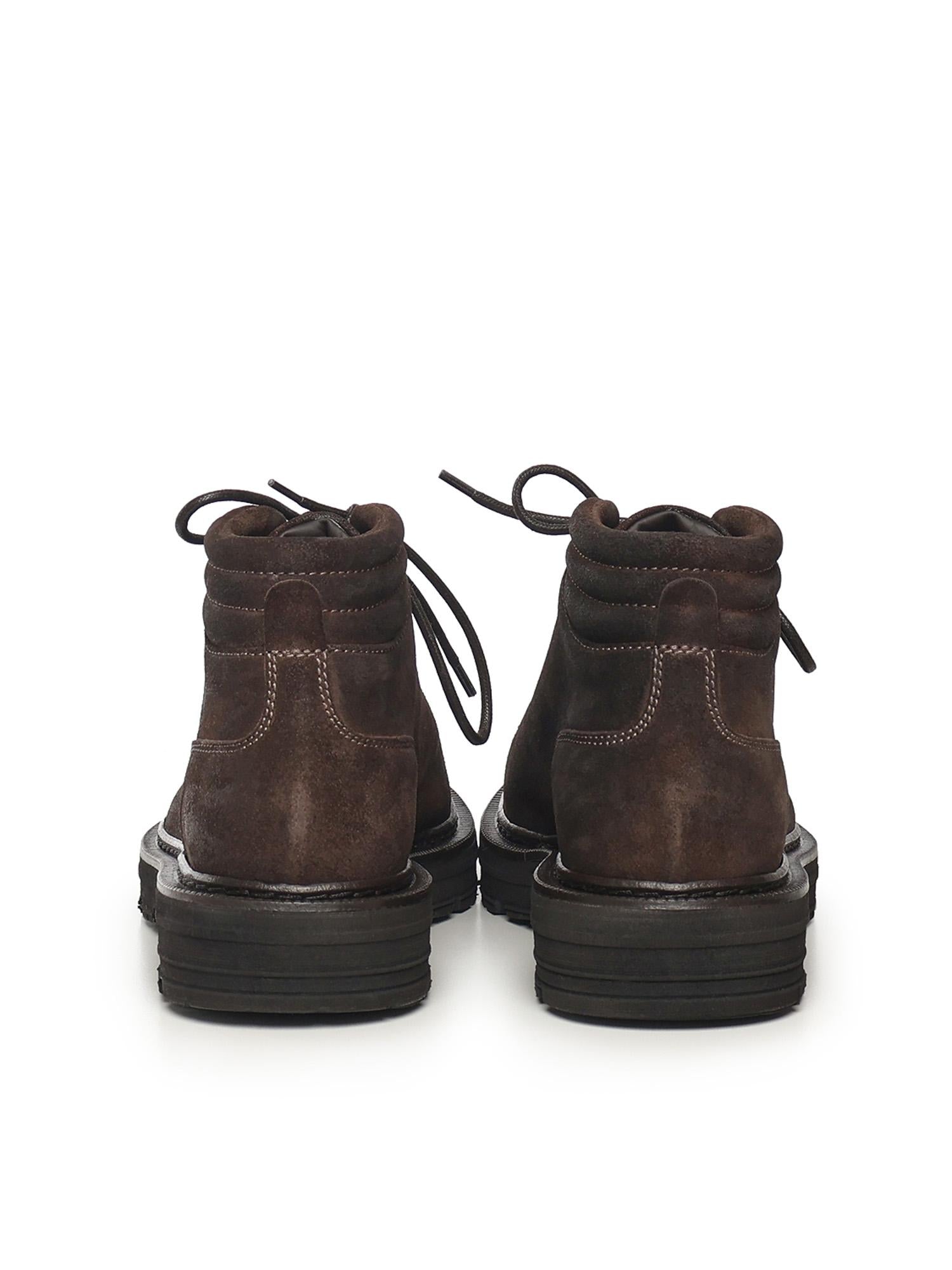 Stivaletti stringati in pelle 78010 DARK BROWN STURLINI 