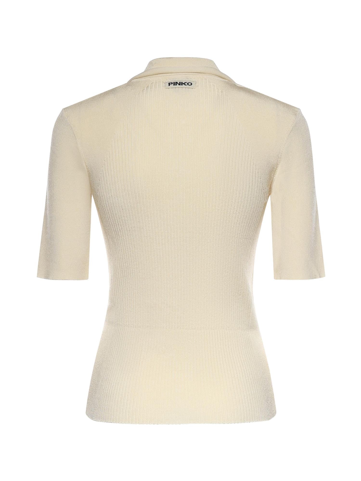 Polo in misto viscosa a coste 106316 A347C04 PINKO 