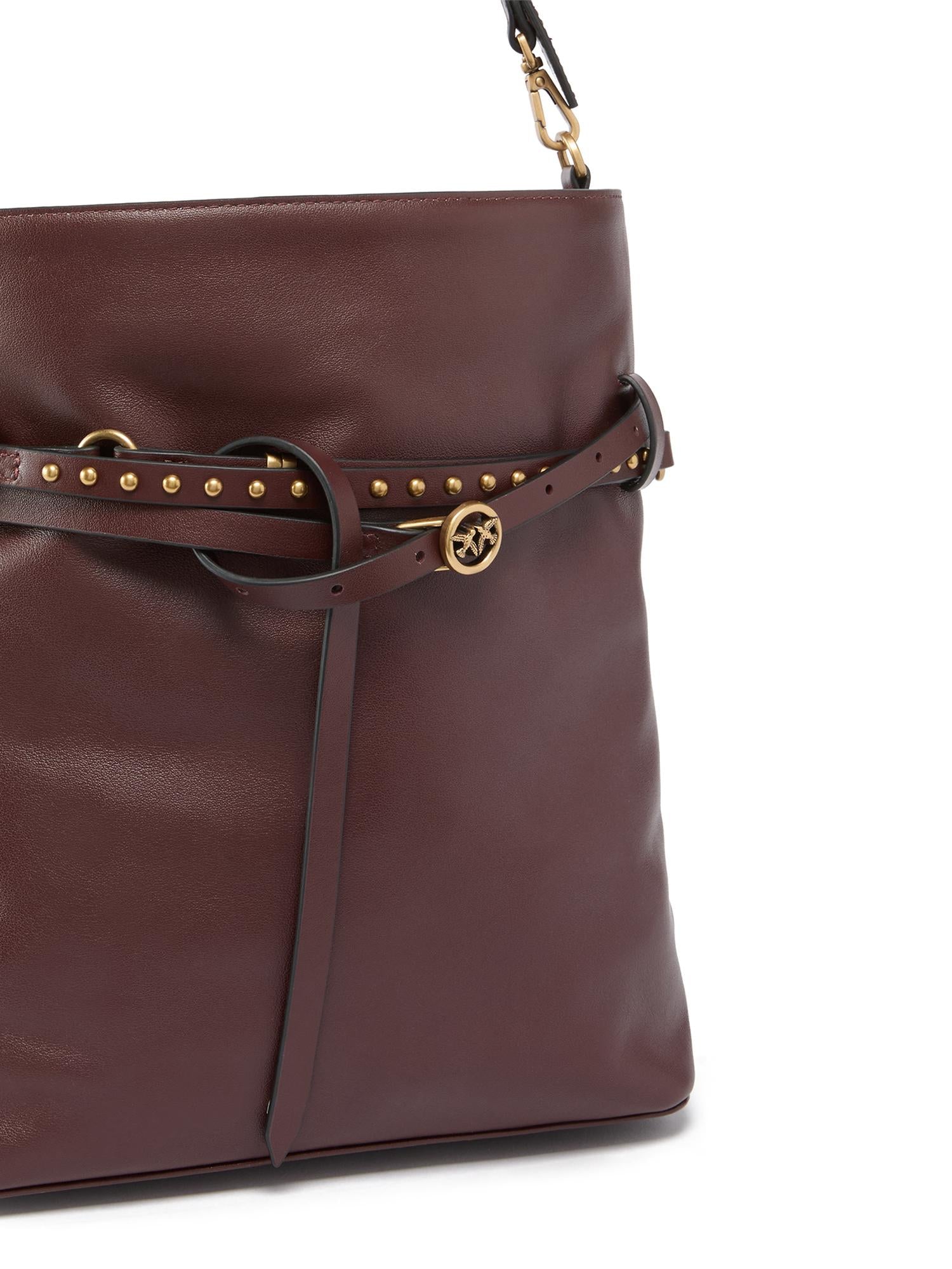 Borsa a spalla media Bucket Belt Bag in pelle 106339 A0QOR49Q PINKO 