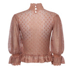 Pullover con volant in maglia di lurex CH26SMP13620 6T2 CHLOÉ 