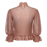 Pullover con volant in maglia di lurex CH26SMP13620 6T2 CHLOÉ 