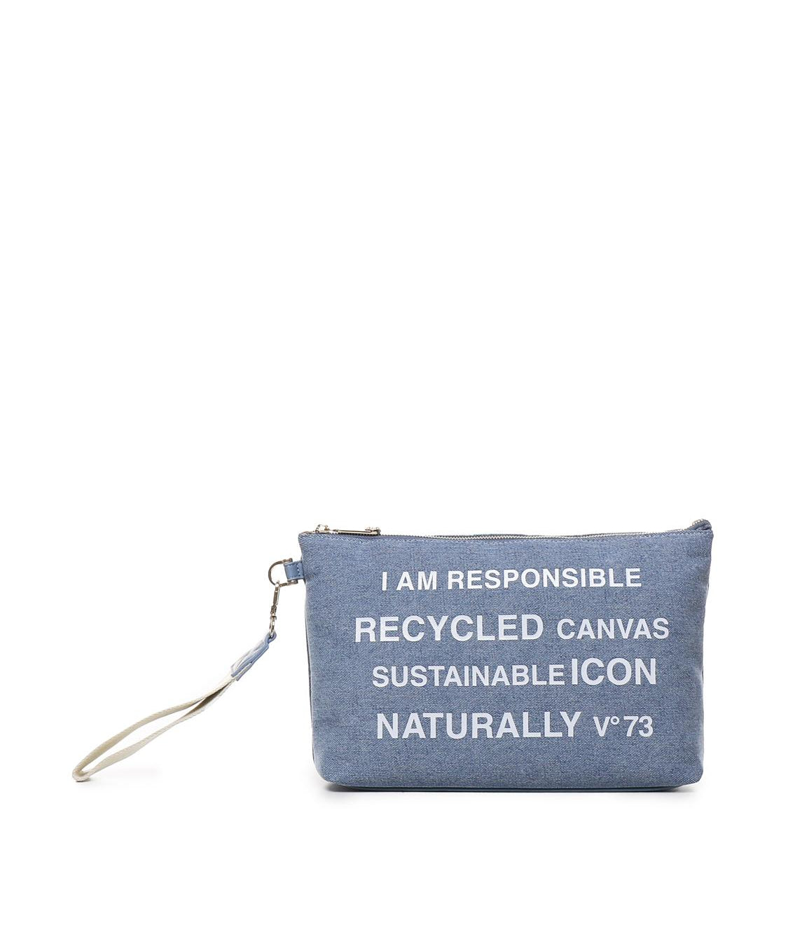 Pochette responsibility in cotone 73BE7V1568 RESPONSIBILITYDENIM/BIANCO V° 73 