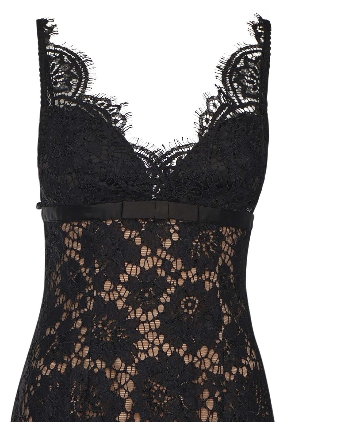 Abito lungo in pizzo AW25096X B SELF-PORTRAIT 