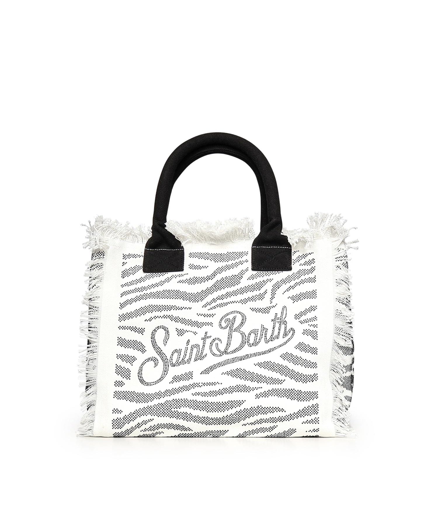 Borsa Vanity in canvas con stampa zebrata e strass VANI001 00271L MC2 SAINT BARTH 